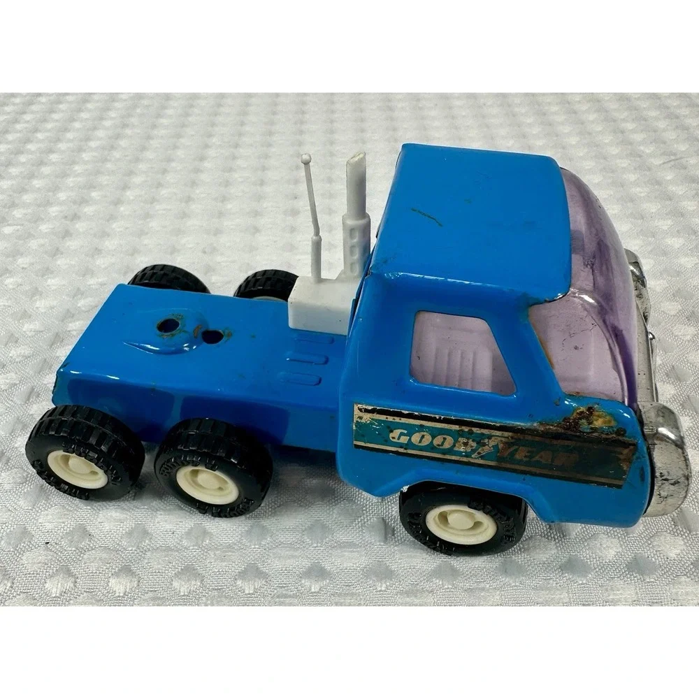 Vintage 1958 Buddy L Japan Diecast Goodyear Truck, Van & Coca-Cola Forklift 3Lot